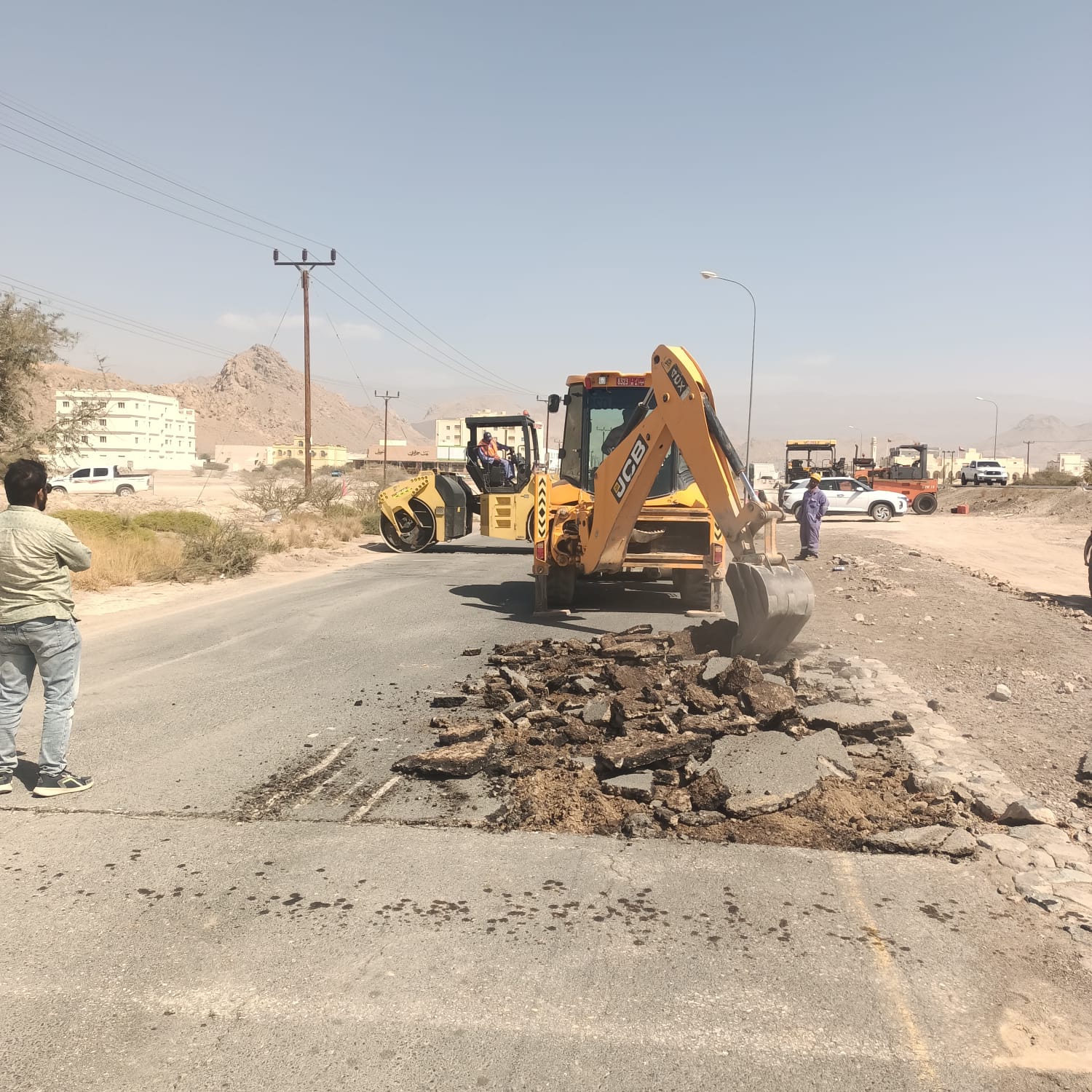Earthworks in progress with dozer and excavator