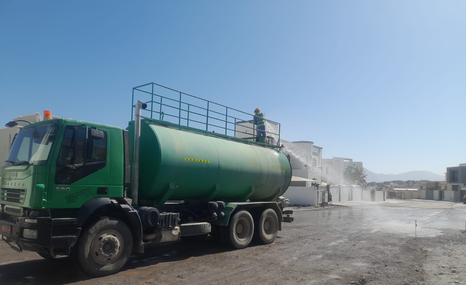 Water tanker on sub-base